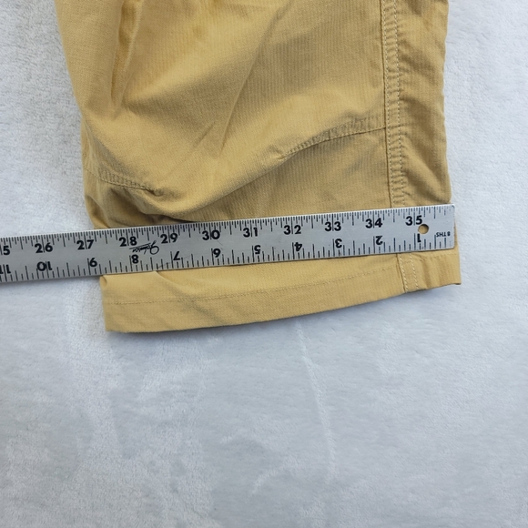 KUHL Pants Womens 10 Crop Mustard Mid Rise Embroidered Flowers Hiking Outdoor - Picture 6 of 9